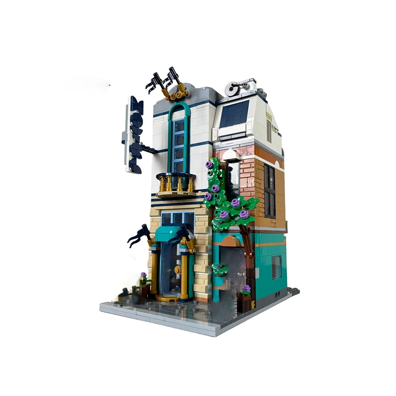 1165 piezas MOC Hotel Estudio de Grabación Modular, Construcción Alternativa Creator 3 en 1, Bloques de Construcción de Modelos, Regalos de Navidad, Juguete de Construcción