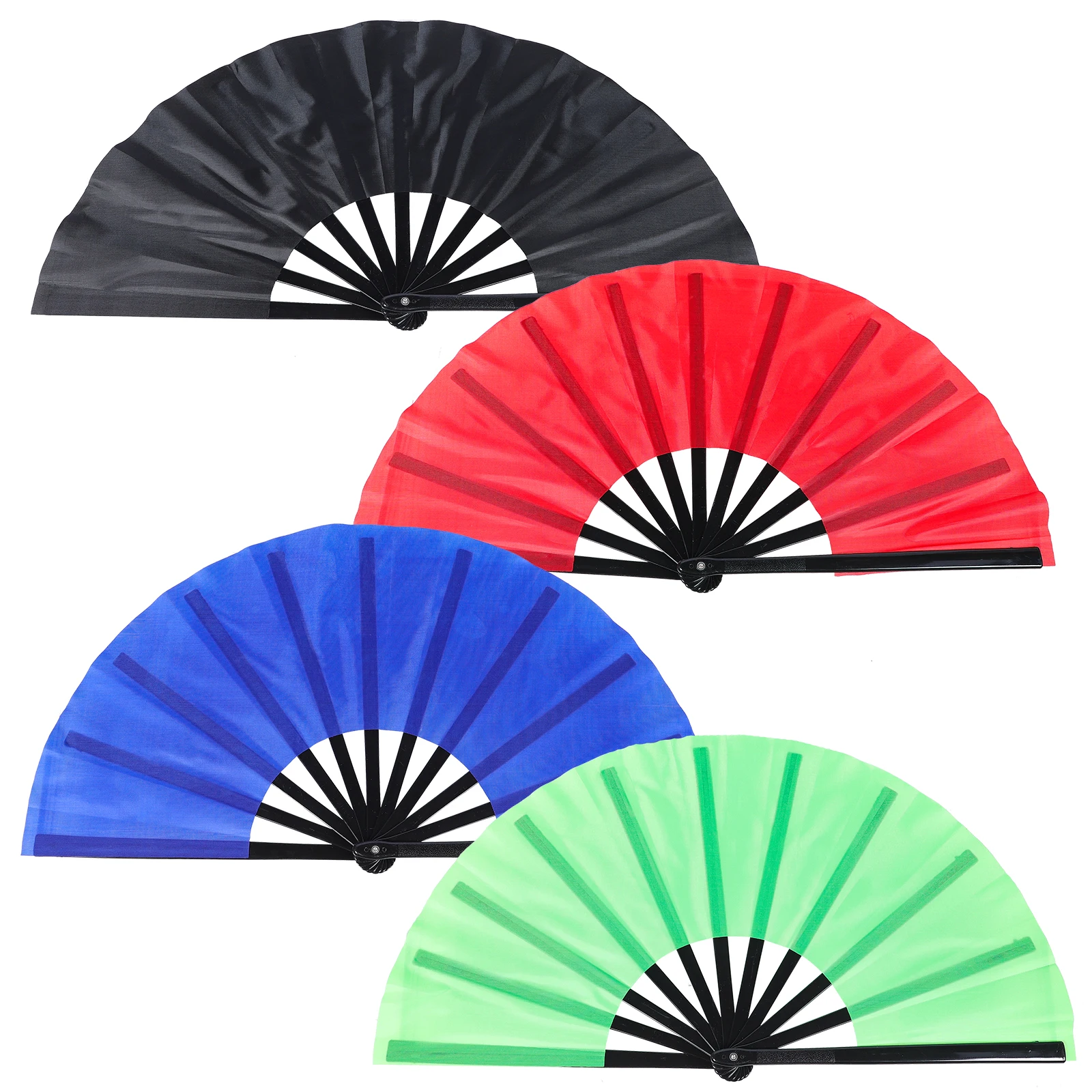 

4Pcs Foldable Tai Chi Fan Smooth Edges Exquisite Workmanship Decorative Performance Prop for Summer Festivals LED Hand Fan