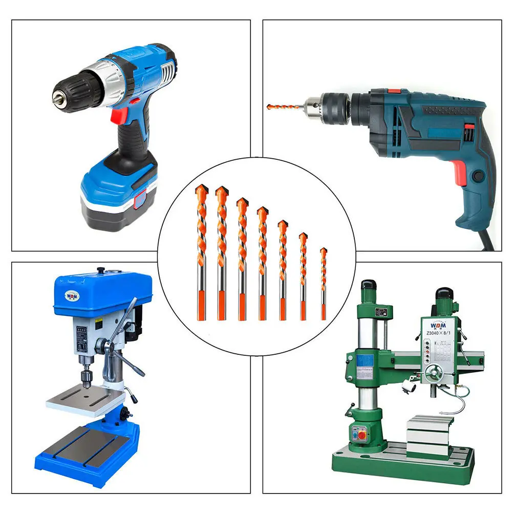 

7Pcs Alloy Triangle Spiral Drill Bit Set High- Drill Bits for Stainless Steel Aluminum Titanium Wood Drilling Tool