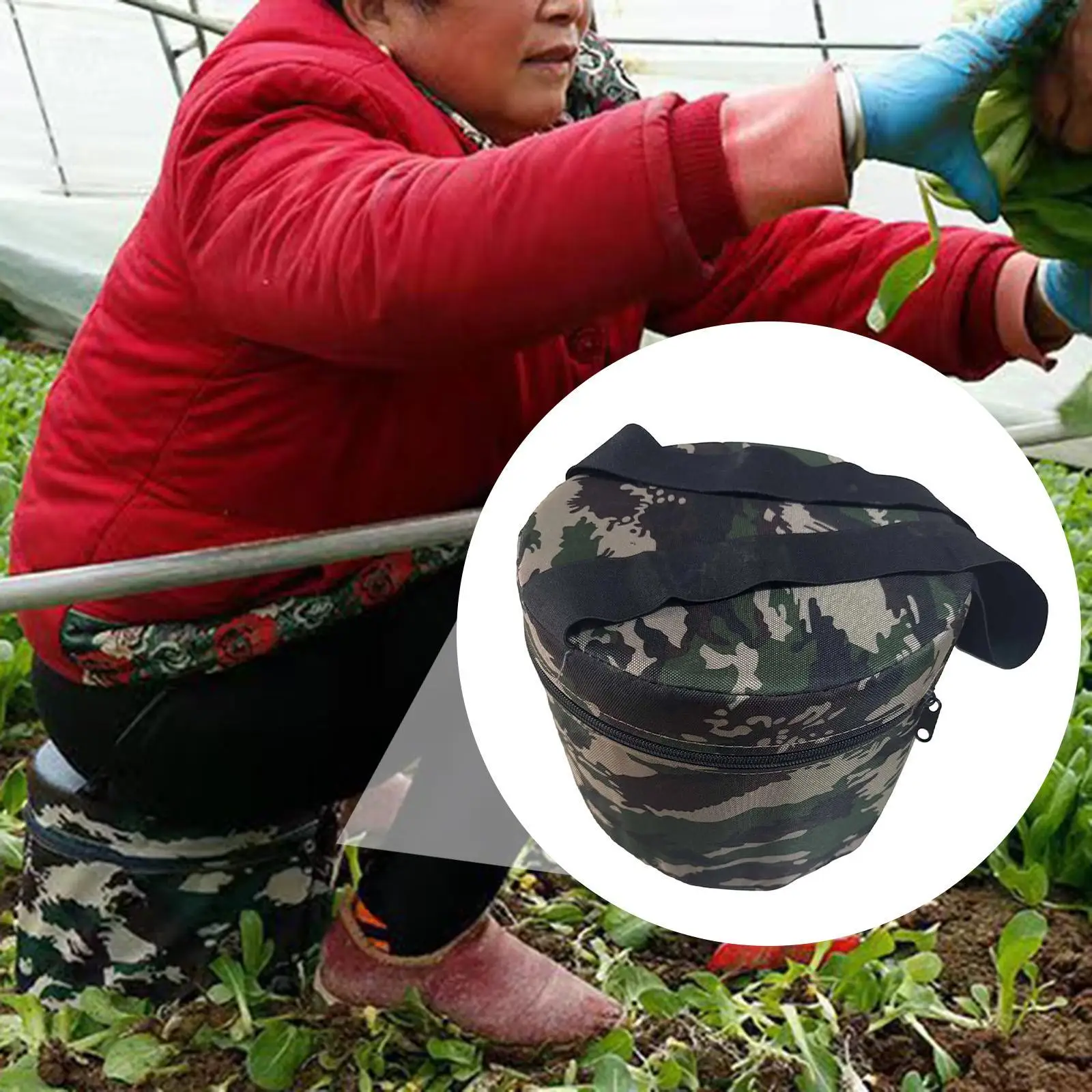 Wearable Garden Stool Small Round Stool with Elastic Strap Lightweight Portable