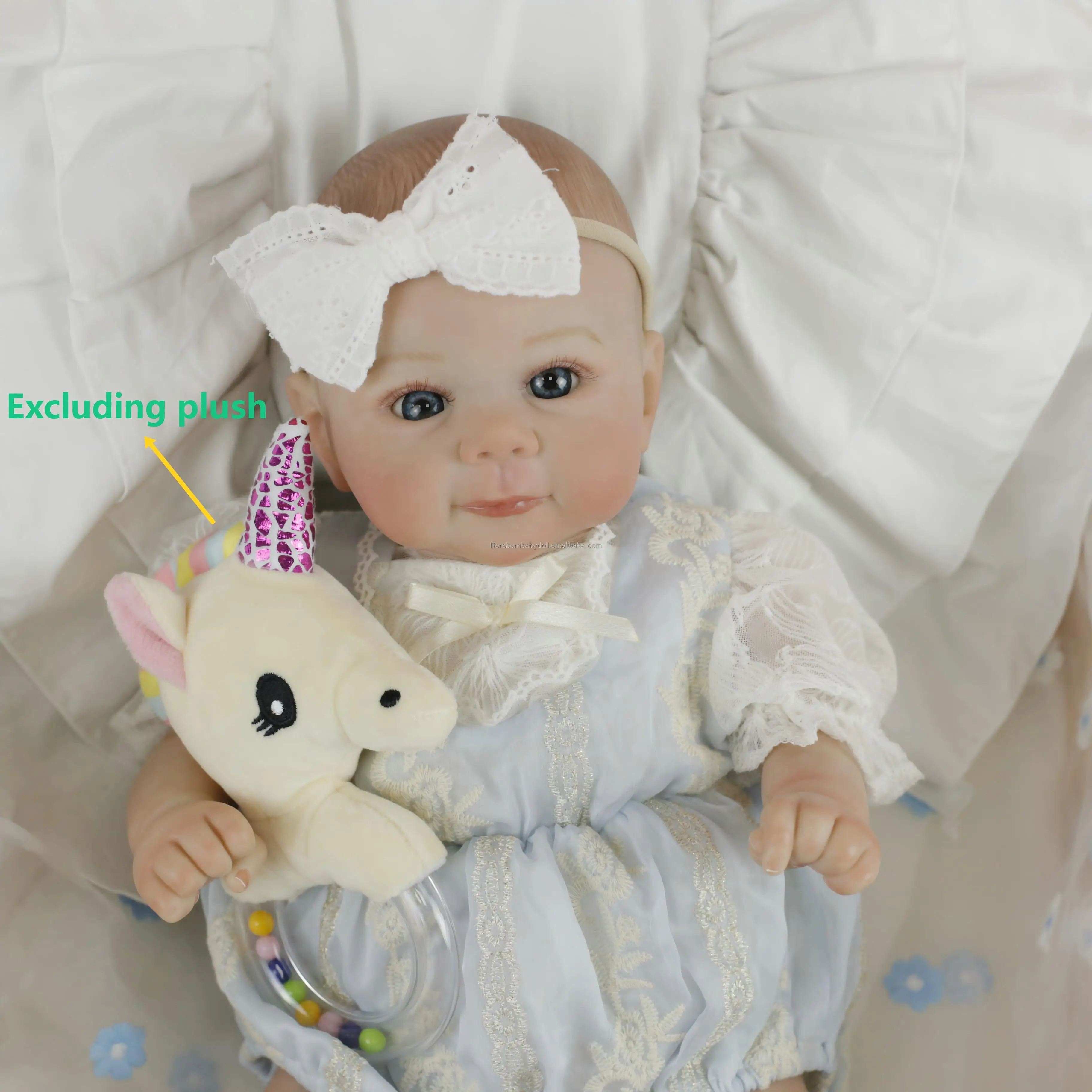 

18inch Realistic Silicone Reborn Doll Hand-draw Hair Vinyl Body Soft Touching Reborn Baby Dolls for Girls Gifts
