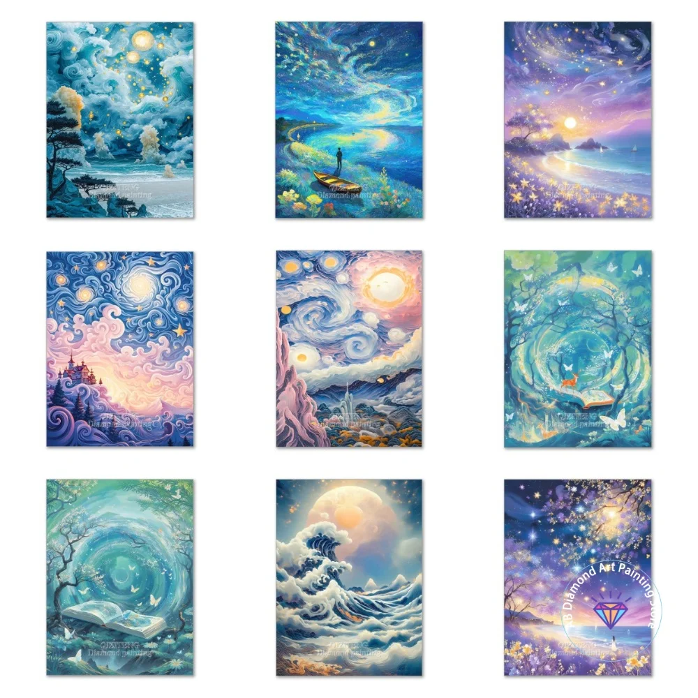 5D DIY Landschaft Quadrat Runde Diamant Malerei Nacht Sternen Himmel Kreuz Stich Kits Mosaik Stickerei Wohnkultur Geschenk