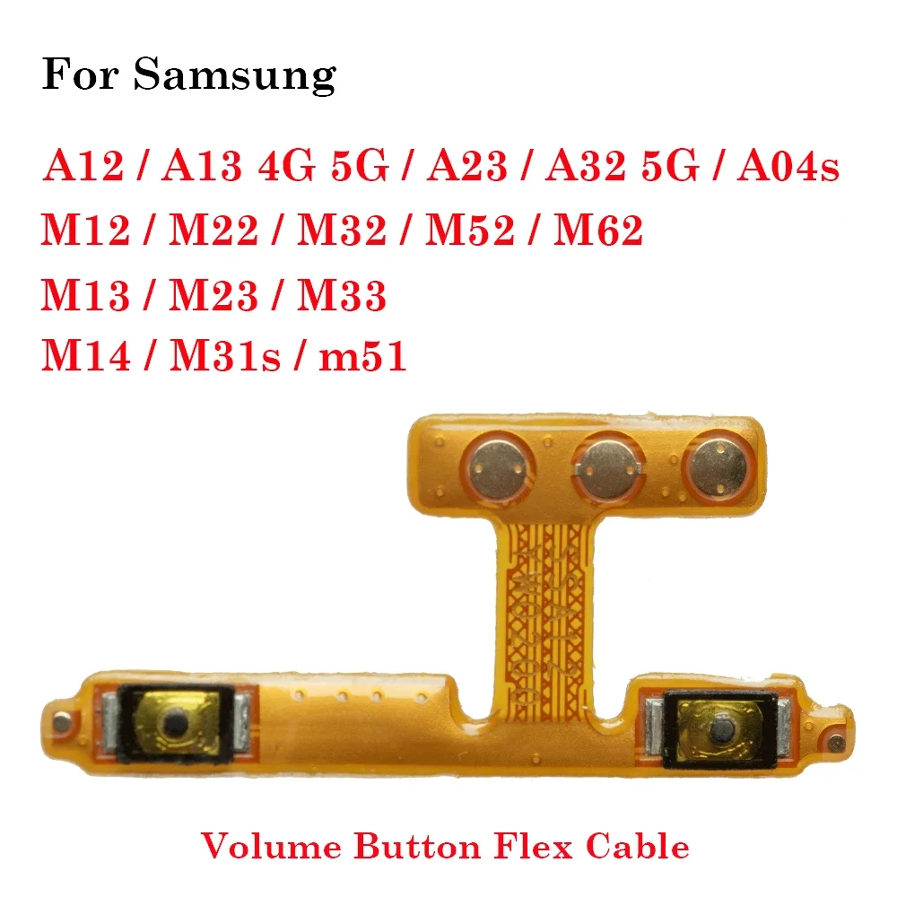 

Pop 1-20Pcs New Volume Switch Button Key Flex Cable For Samsung A12 A13 A23 A32 A04S M12 M22 M32 M52 M62 M13 M23 M33 M14 M31S M5