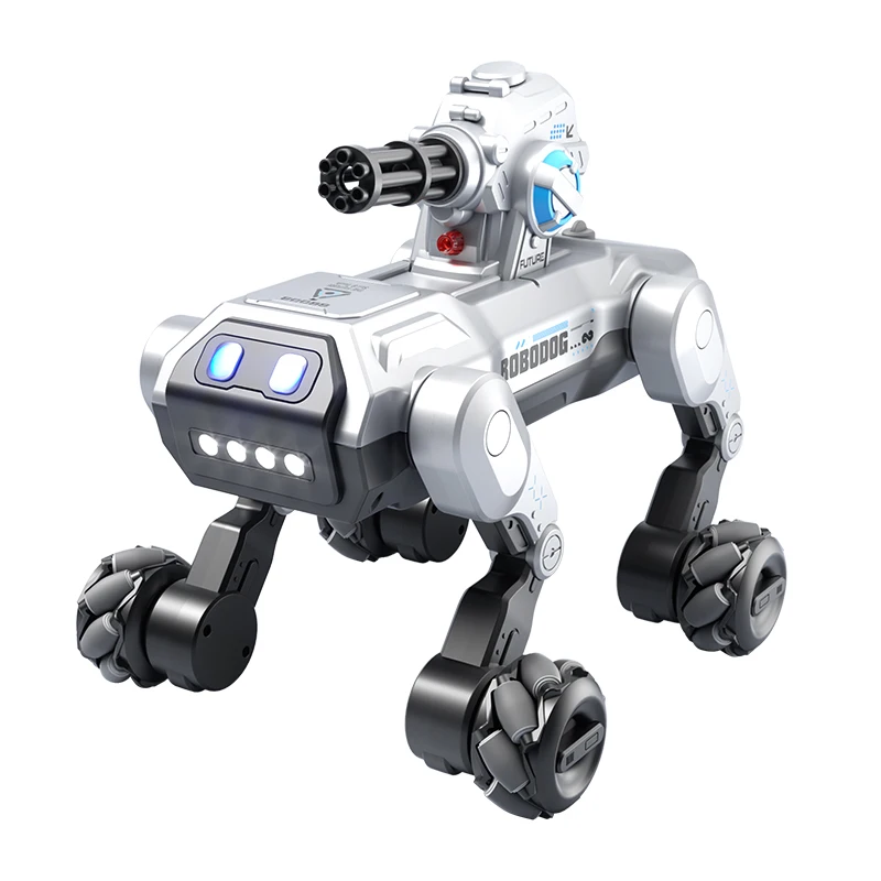 Nuevo perro Robot RC de cuatro unidades, diálogo de voz inteligente, disparos para cantar y bailar, balas de agua, perro robótico multifuncional