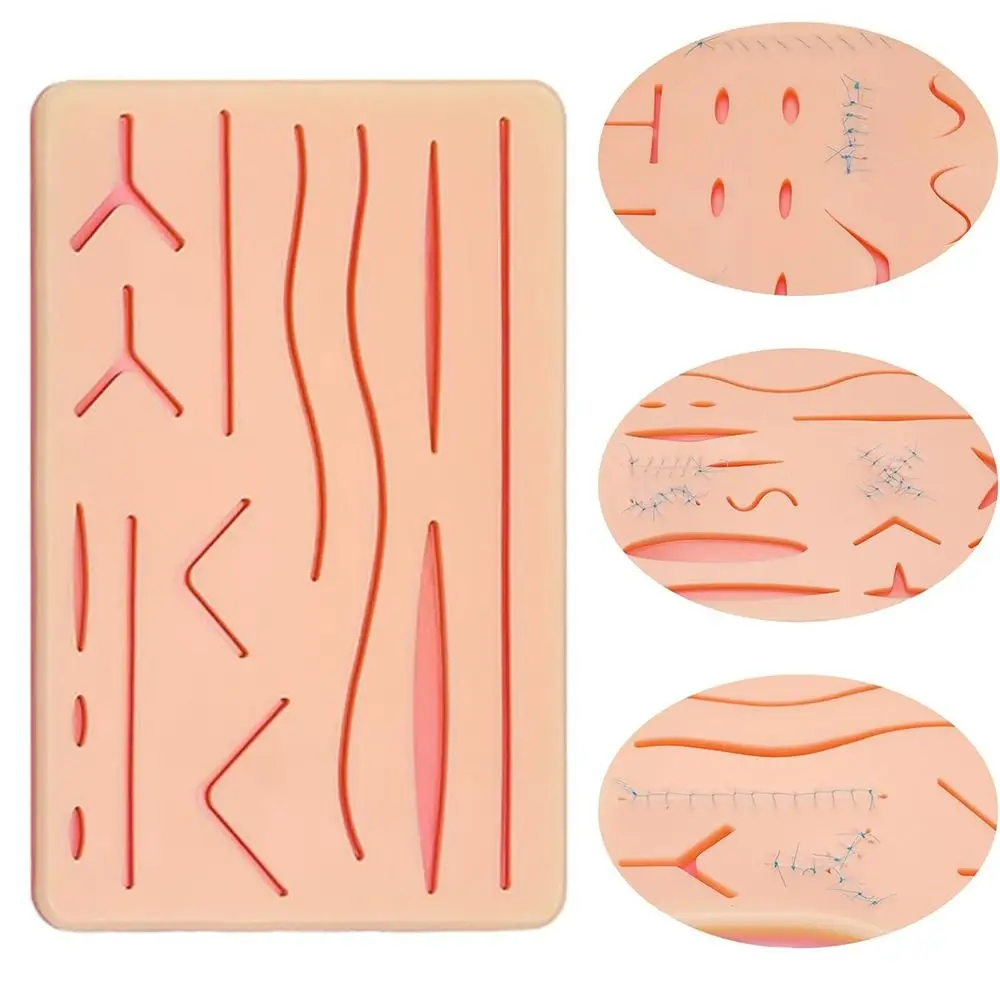 3 Layers Suture Practice Pad 14 Wounds Hard To Rip Training Skin Model Reusable Long-lasting Mesh Stitching Pad Practice