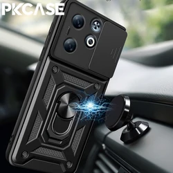 PKCASE Shockproof Push Window Phone Case For Infinix itel S25 Ultra S23 Ring Bracket Back Cover For itel A90 A70 RS4 P55 5G