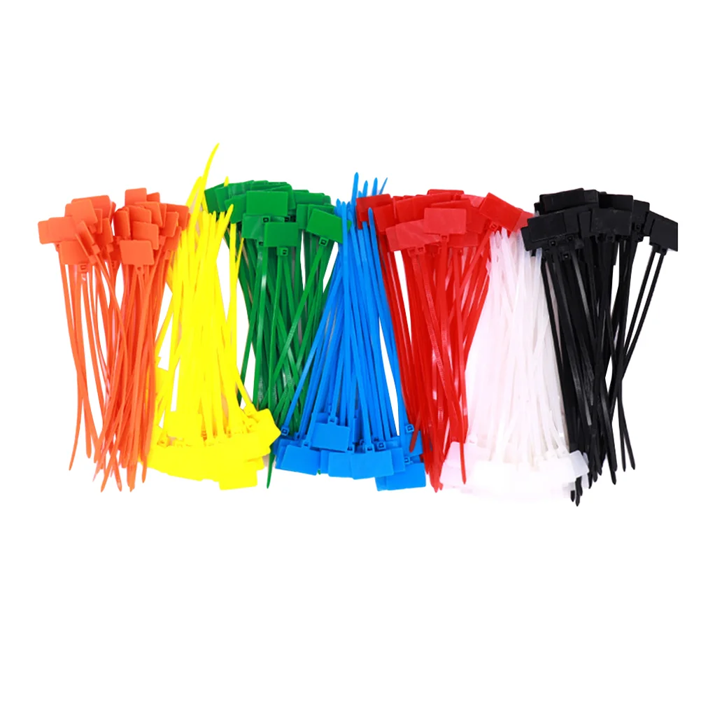 500 Pcs Label Cable Ties Cord Holders Lable Zip Straps Mark Tags Labels Nylon Cables Fixing Flexible Organizer