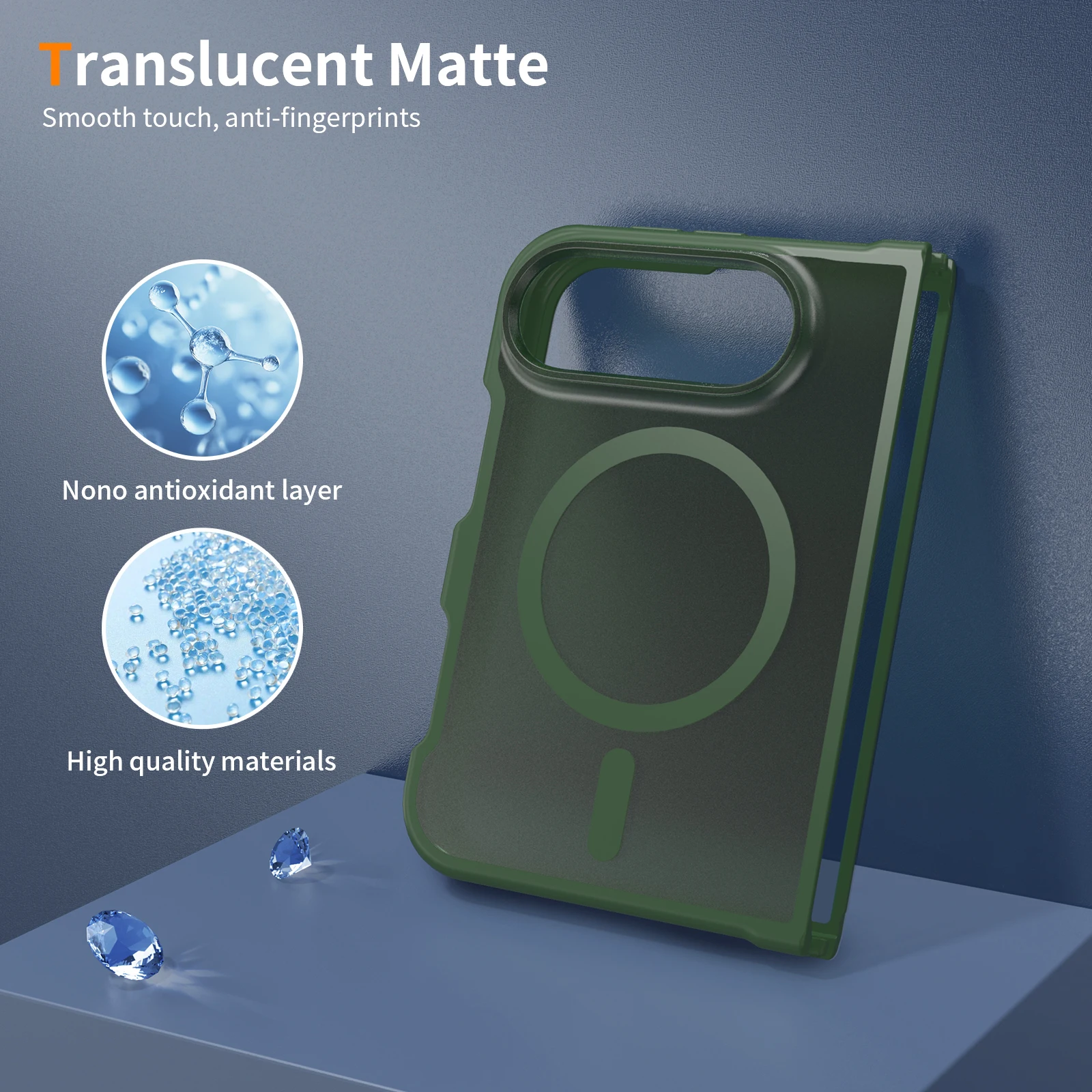 Für iPhone Duo Hülle Leistungsstarke Magnetische Saugkraft Hartschale TPU+PC Matt Anti-Sturz Handyhülle Transluzent Mattiert – Detail 16