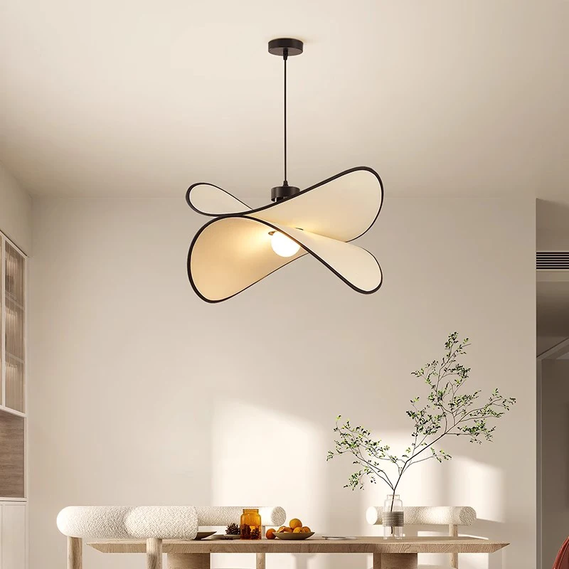 

Wabi-sabi Style Potato Chip Pendant Lamps 40cm 50cm 60cm Fabric Hanging Light for Bedroom Living Room Hotel Study Dining Table