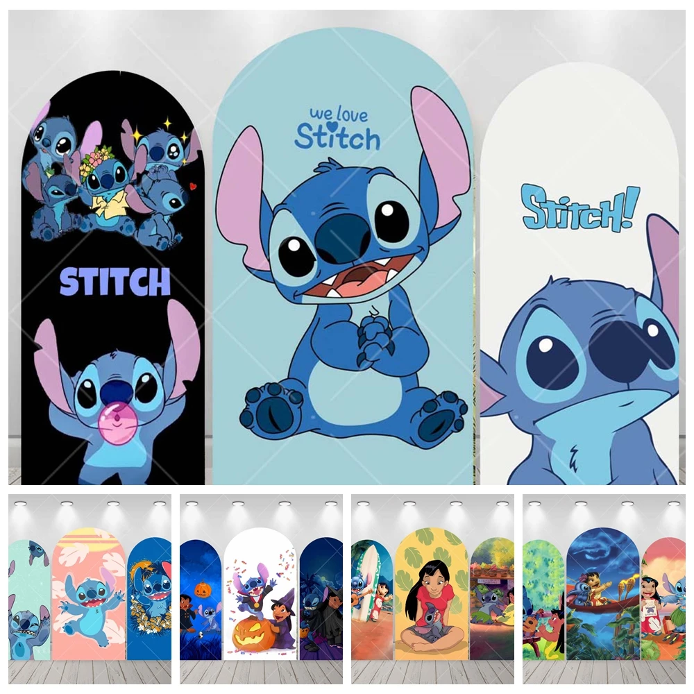 

Disney Stitch Sea Cartoon Baby Kid Birthday Gift Party Cartoon Arch Backdrop Custom Kid Room Photography Poster Decor Background