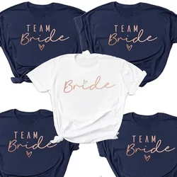 1Pcs Team Bride T Shirt Heart Bride Top Women Top Tee Wedding Short Sleeve For Bridal Shower Bridesmaid Gift