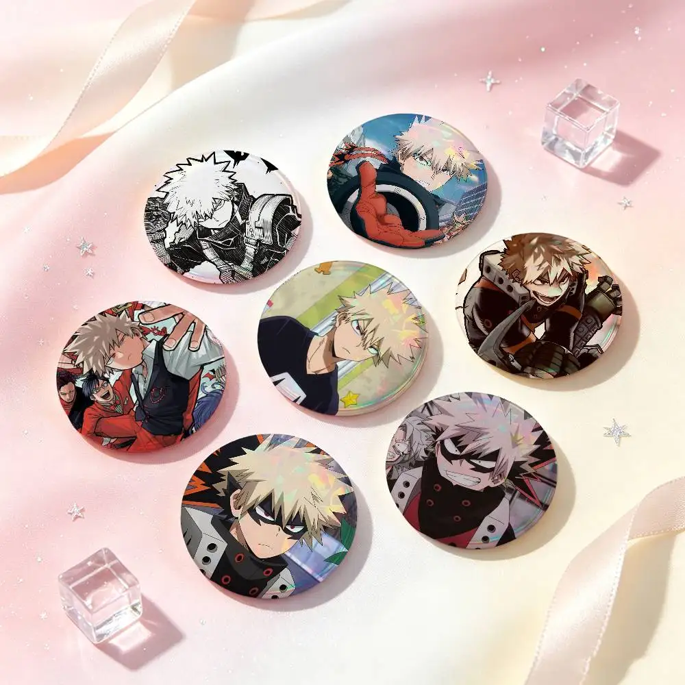 Bakugou Katsuki Anime Character Badges Button Round Creative Pin Brooch Badge Bag Decor Accessories Fans Collect Friends Gifts