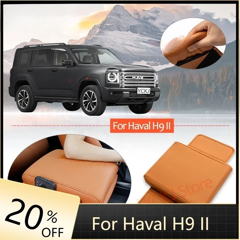 

Auto Central Armrest Box For Haval H9 II 2024 2025 Height Increase Pad Nappi Leather Protective Cover Increase Storage Bag Box