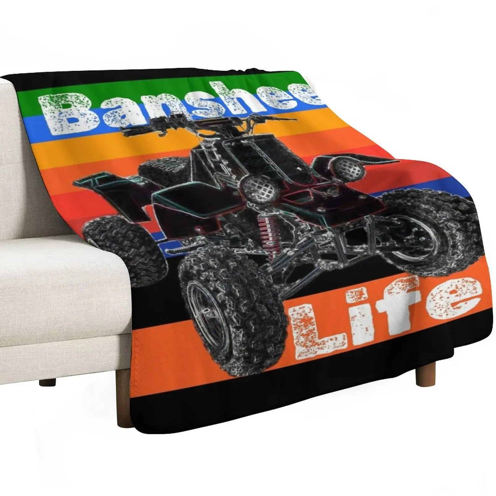 Banshee Quad ATV, Banshee Four Wheeler, Quad Bike Throw Blanket Sofa Throw Decoratives Plaid Comforter Soft Big Blankets