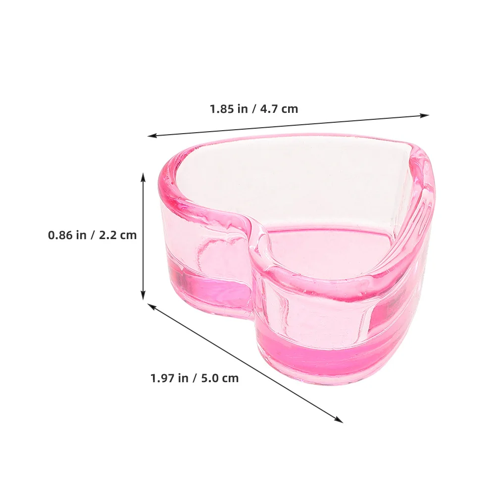 ถ้วยแก้วใสสำหรับใส่ยาทาเล็บ 2 ชิ้น อุปกรณ์ทำเล็บคริสตัลใส สำหรับร้านทำเล็บและใช้ในบ้าน