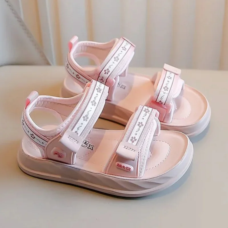 

Летние сандалии для девочек из искусственной кожи, водонепроницаемые, пляжная обувь для подростков, нескользящие, модная летняя обувь 2026 года.