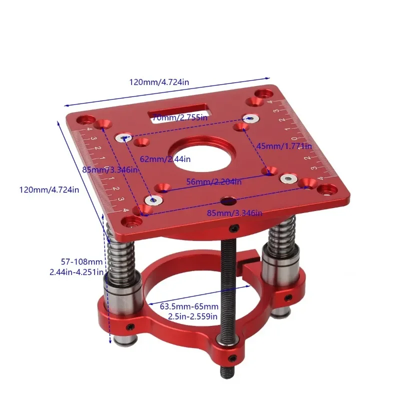 Woodworking workbench table saw 65mm engraving machine with aluminum edge cutting table insertion plate