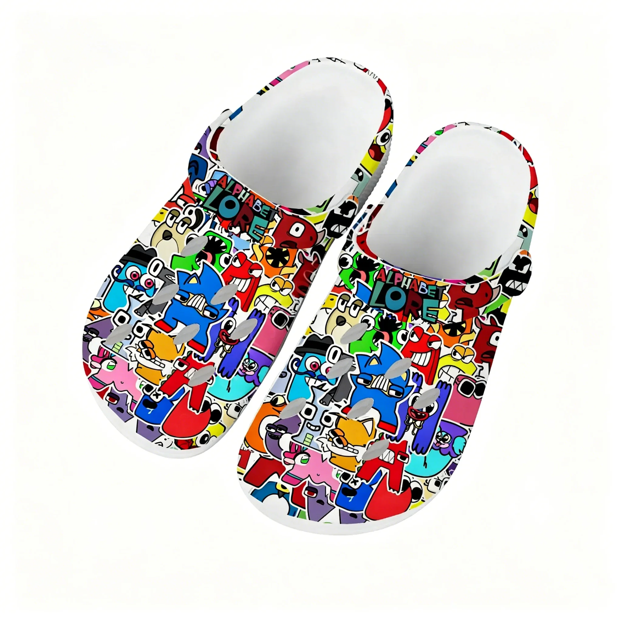 

Alphabet Lore Sandals Mens Women Water Shoes Home Garden Clogs Custom Made Beach Bath Breathable Hole Slippers