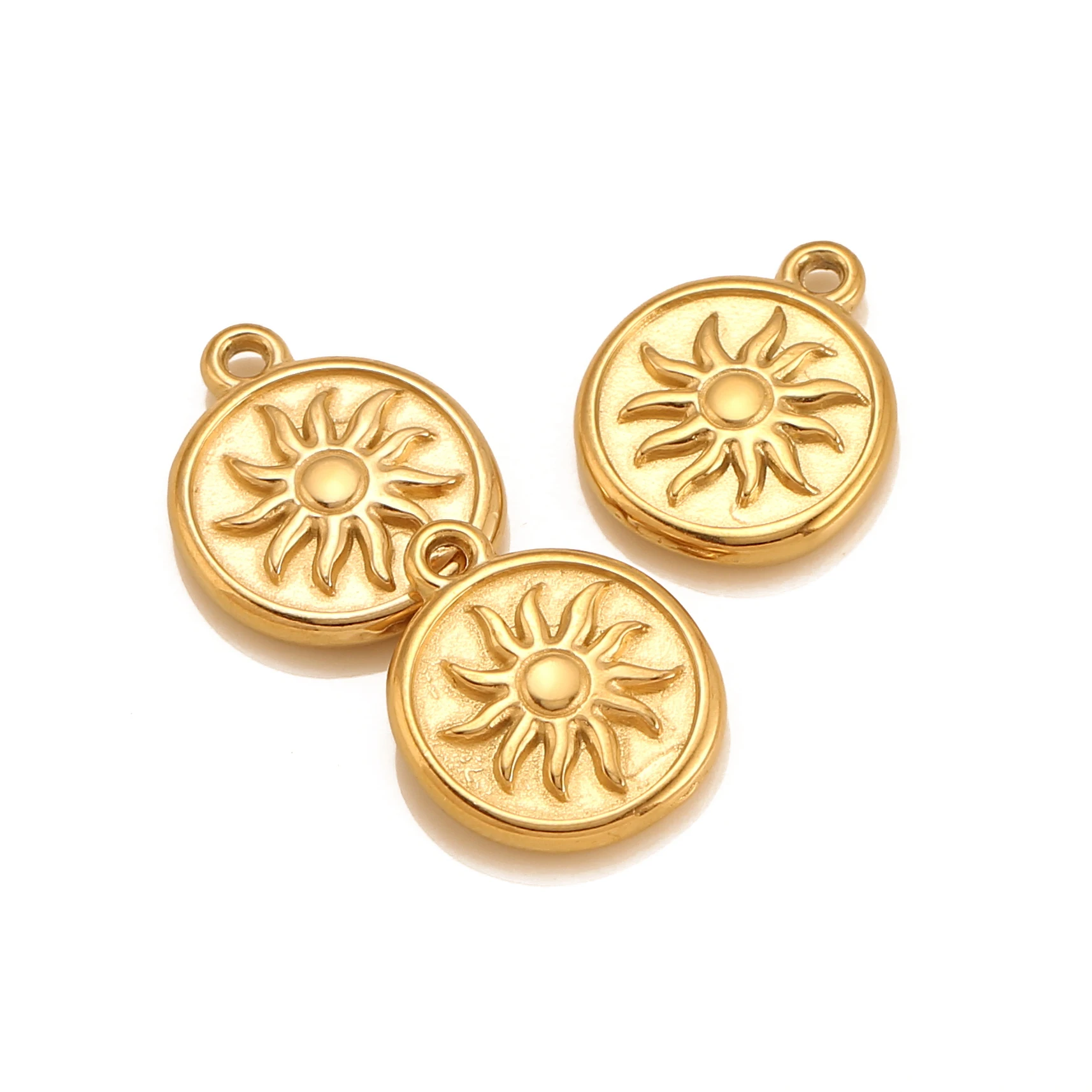 3pcs Fashion Bohemian Sun Charms for Jewelry Making Cute Gold Color Round Pendant Diy Earrings Necklace Bracelet High Quality