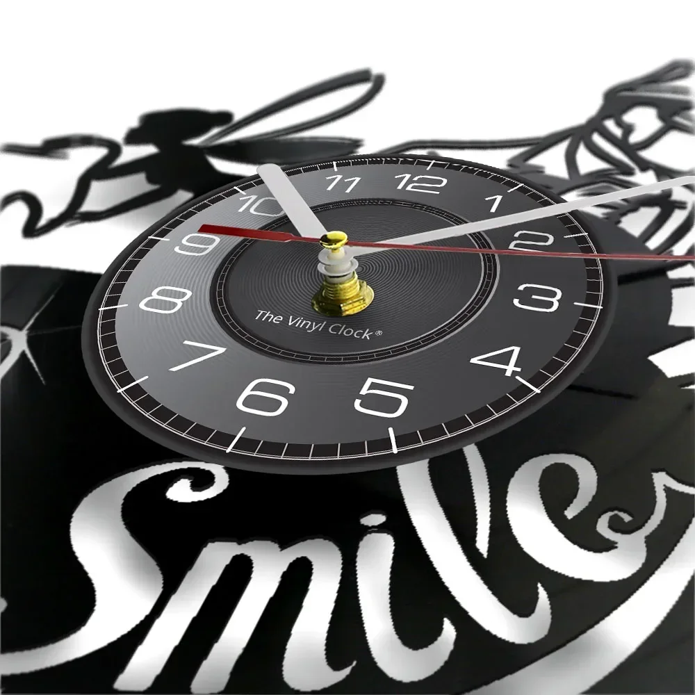 Tooth Fairy Retro Vinyl Record Wall Clock Dental Clinic Office Decor Oral Care Baby Teeth Pediatric Wall Art Watch Dentist Gift