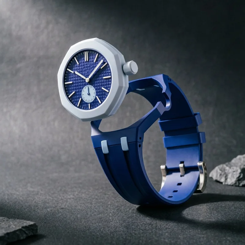 Pocket To Wristwatch Mod Kit, Octagonal Shape 2 In 1 Conversion Accessories, PC Watch Housing + Silicone Wrist Strap
