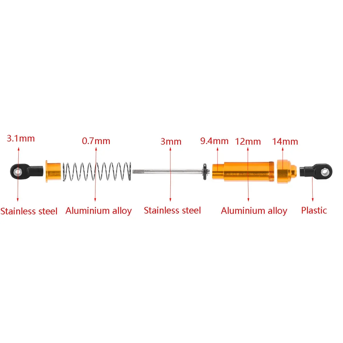 Alumínium biss Agyba-főbe ver shocks 75/85/95/105/115mm Beolajoz Fojtószelep számára 1/10 RC Játszóruha LCG Csaló rigs SCX10 TRX4 gamde R1 comp builds DIY