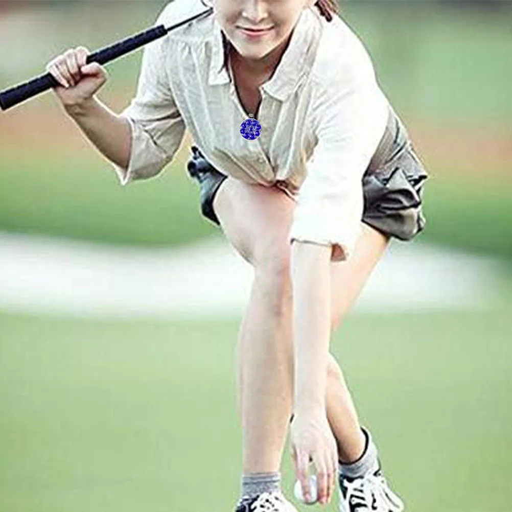 

2 Pcs Golf Accessories Ball Marker Cap Clip Alignment Tool Blue Anniversary Hat