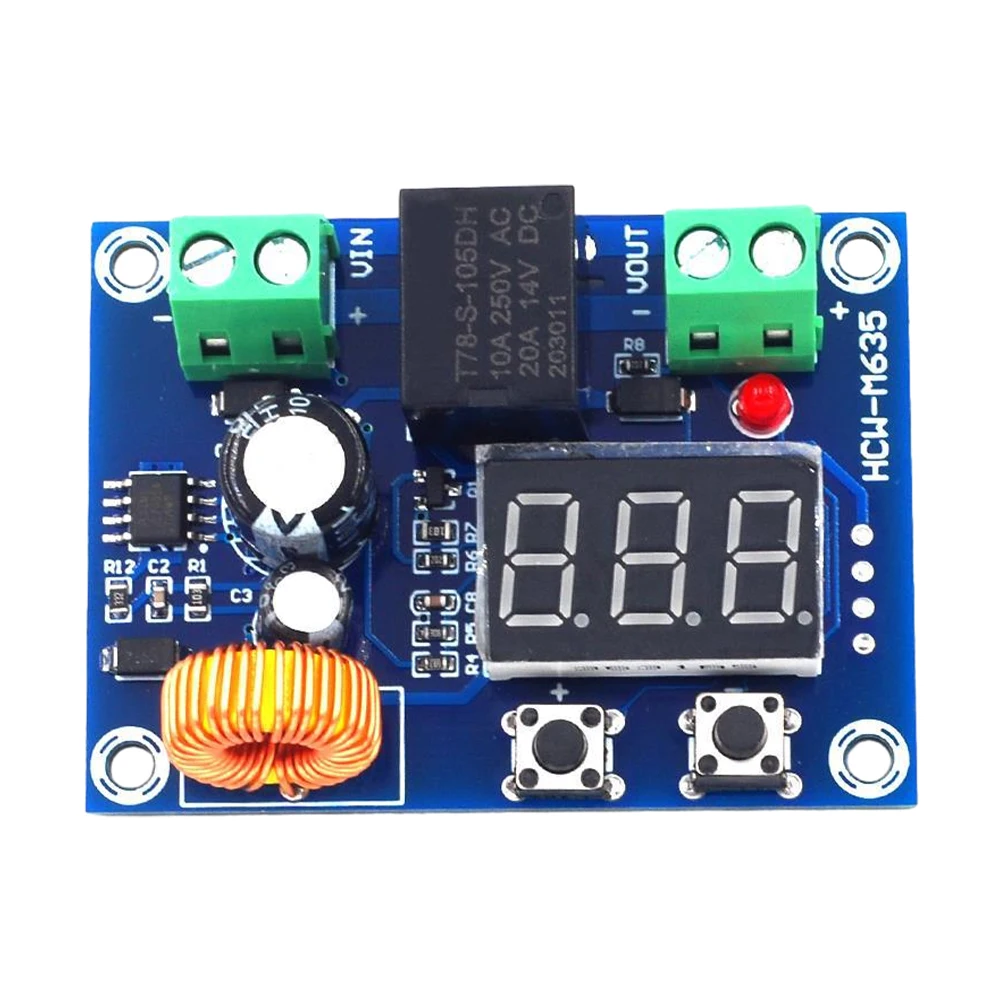 XH-M609 Charger Module LED Digital Display Voltage OverDischarge Battery Protection Module Low Voltage Disconnect Switch Cut Off