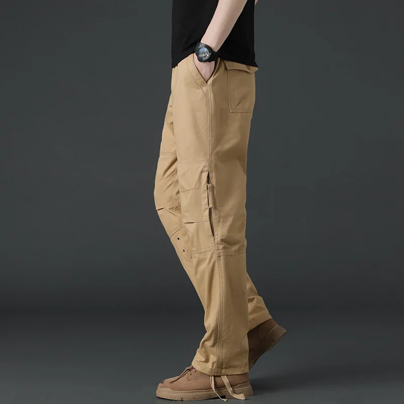 Spring Autumn Cargo Pants Overalls Men's Cotton Loose Casual Pants Multi-pocket Wear-resistant Trousers Plus Size XXXXL Bottoms