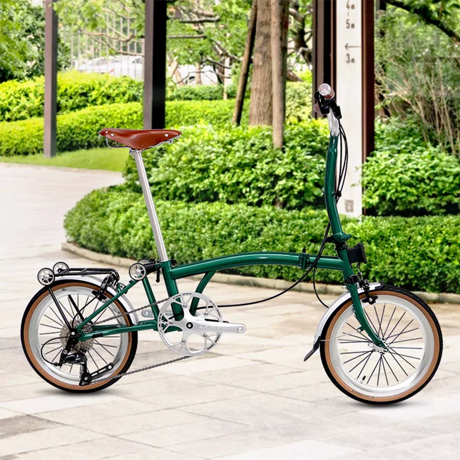 20 Inch 9 Speed  Aluminum Alloy Ultra-light Folding Bicycle Student Variable Speed Disc Brake Pedal Portable Adult Bike