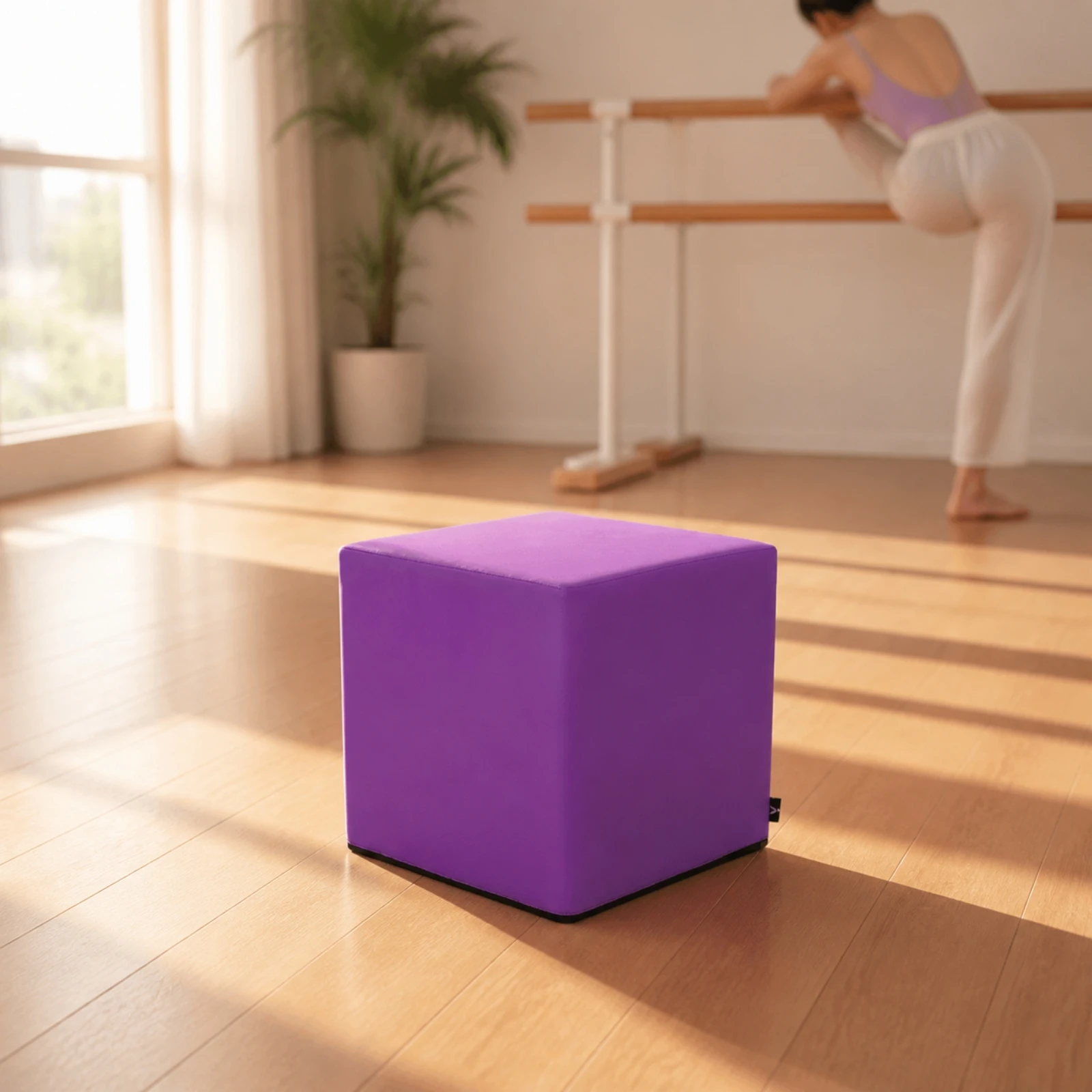 Dance Training Stool Upholstered Cube-Shaped Dance Stool Stable Low-Height for Beginners, Workout Corner, Bedroom