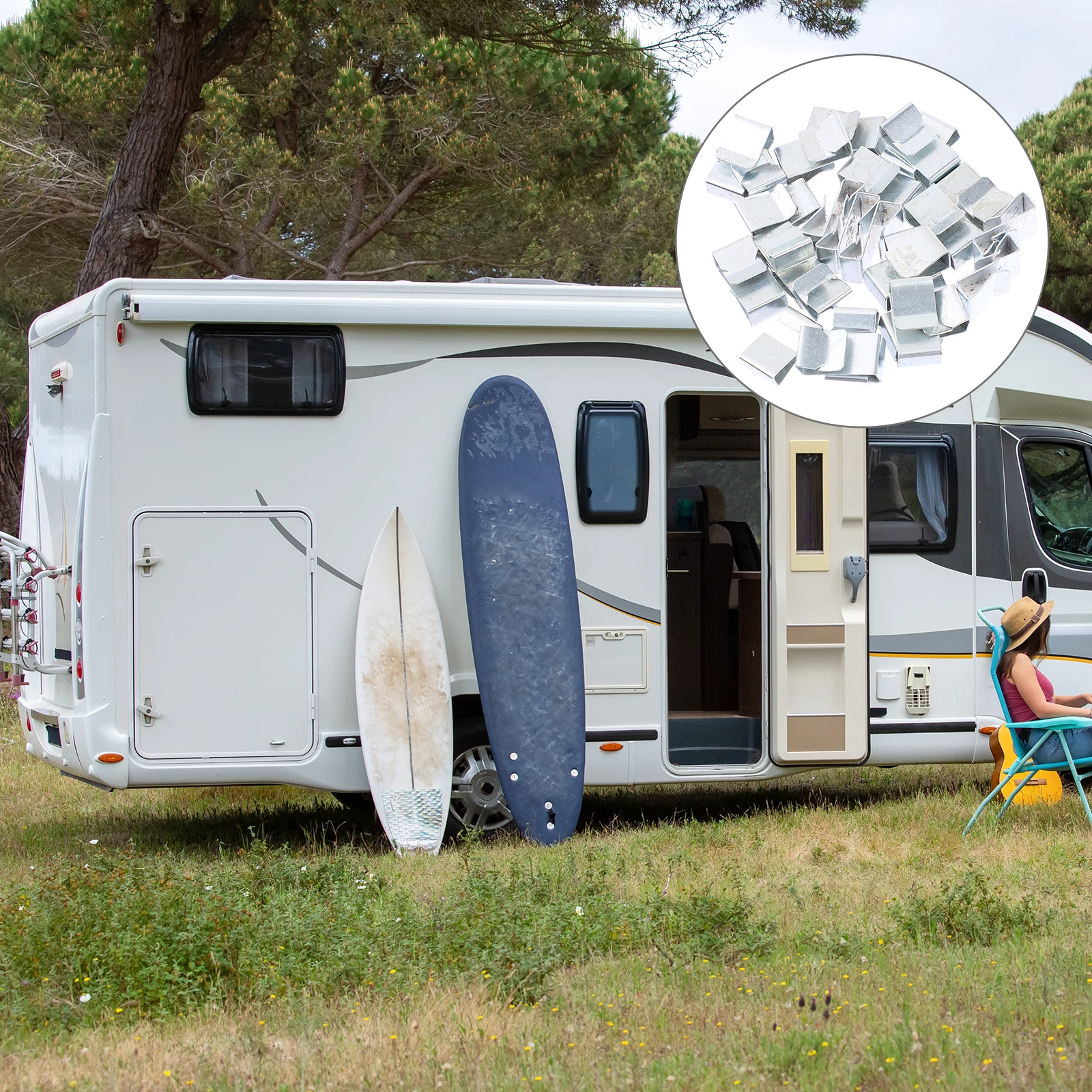 

25Pcs Wire Fixing Clips Metal Trailer Clip Retainer for Boats Cars Robust Wear-Resistant Easy to Install Silver