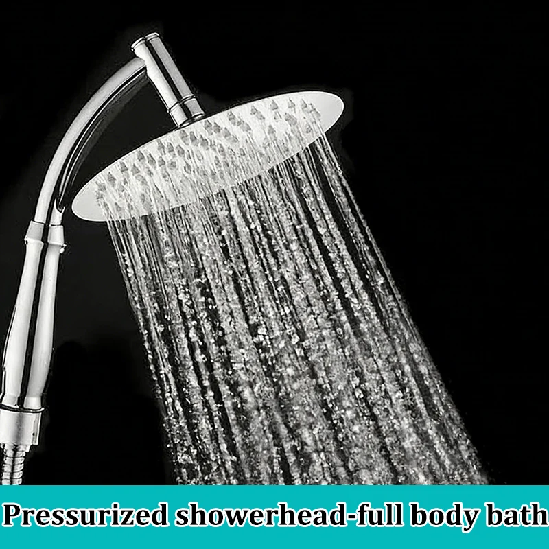 6/8 Inch Round Shower Head 2 In 1 High Pressure Stainless Steel Handheld Shower Bathroom Universal