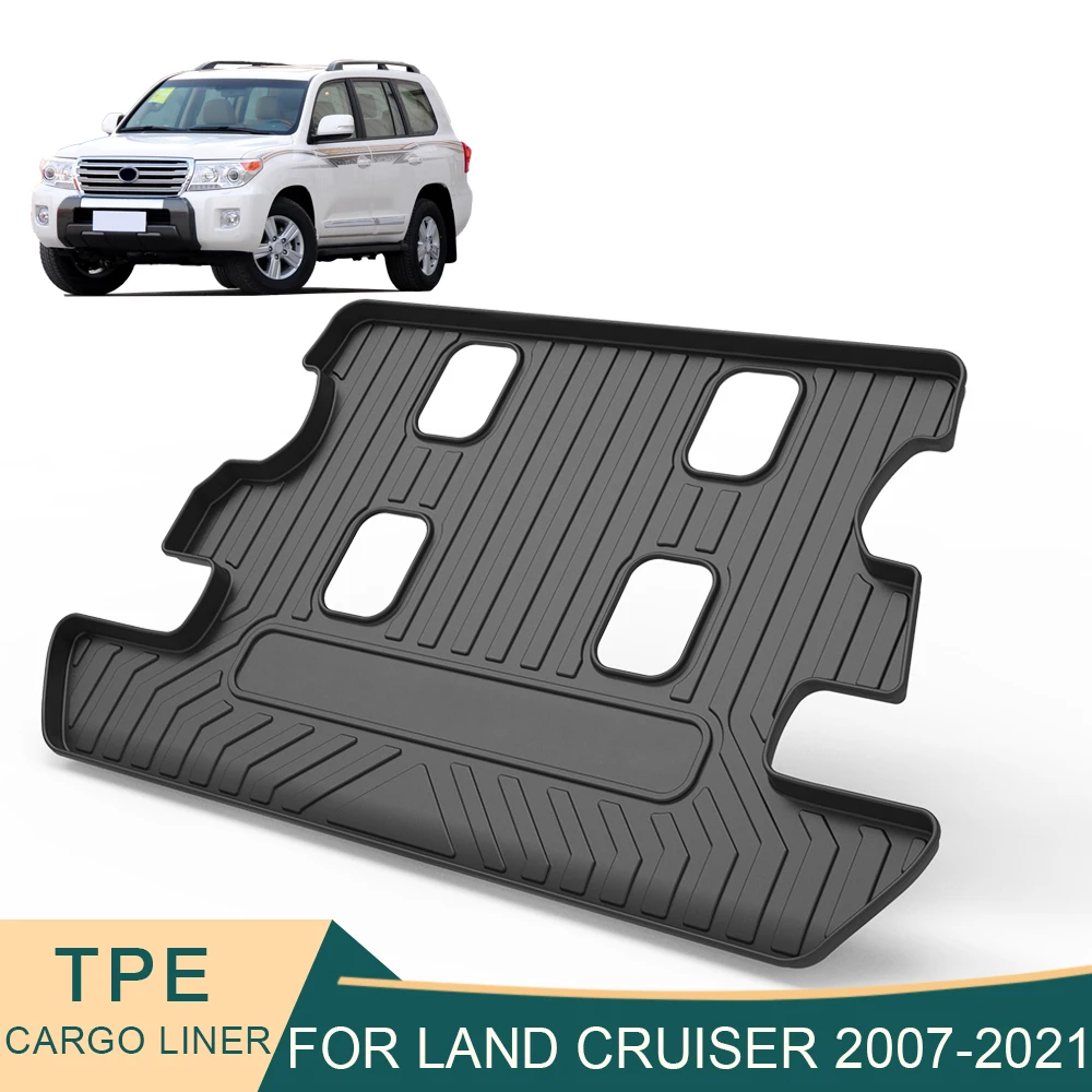 For Toyota Land Cruiser LC200 2007-2021 Car Cargo Liner box Mat TPE Anti-slip Trunk Mat Trunk Tray Carpet Upholstery Accessories