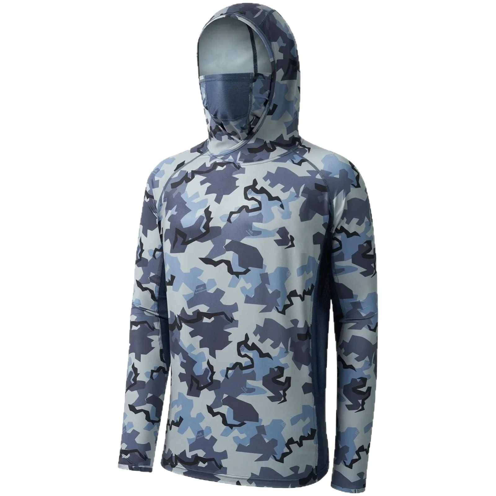 Herren-Waldtarn-Angelhoodie mit Gesichtsmaske, UV-Schutz UPF50+, schnelltrocknend, atmungsaktiv, langärmelig, für Angeln und Jagd – Detail 5