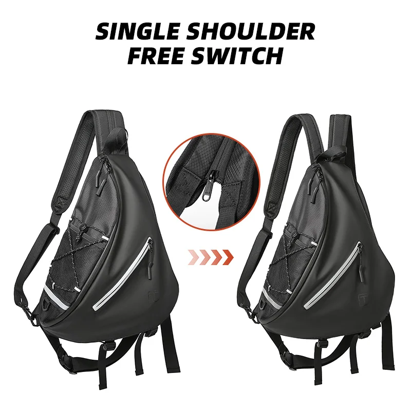 

2026 Reversible Sling Crossbody Backpack Waterproof Left Right Shoulder Bag For Men Women Casual Travel Daypack