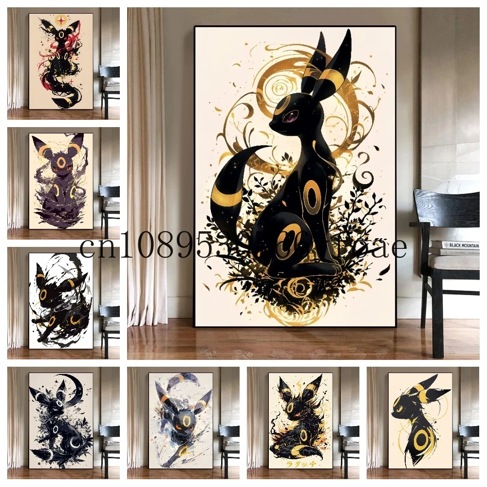 

Classic Pokemon HD Canvas Painting Anime Figures Umbreon Poster Print Watercolor Wall Art Picture Modern Home Decor Kids Gifts