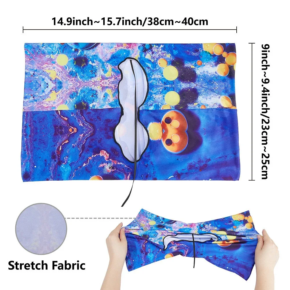 Polyester Book Covers Elastic Notebook Wraps Rectangle Insects 400x250mm for Handmade Gift