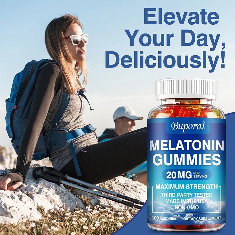 Melatonin Gummies 20mg - Relax Mood, Relieve Anxiety and Stress, Promote Deep Sleep