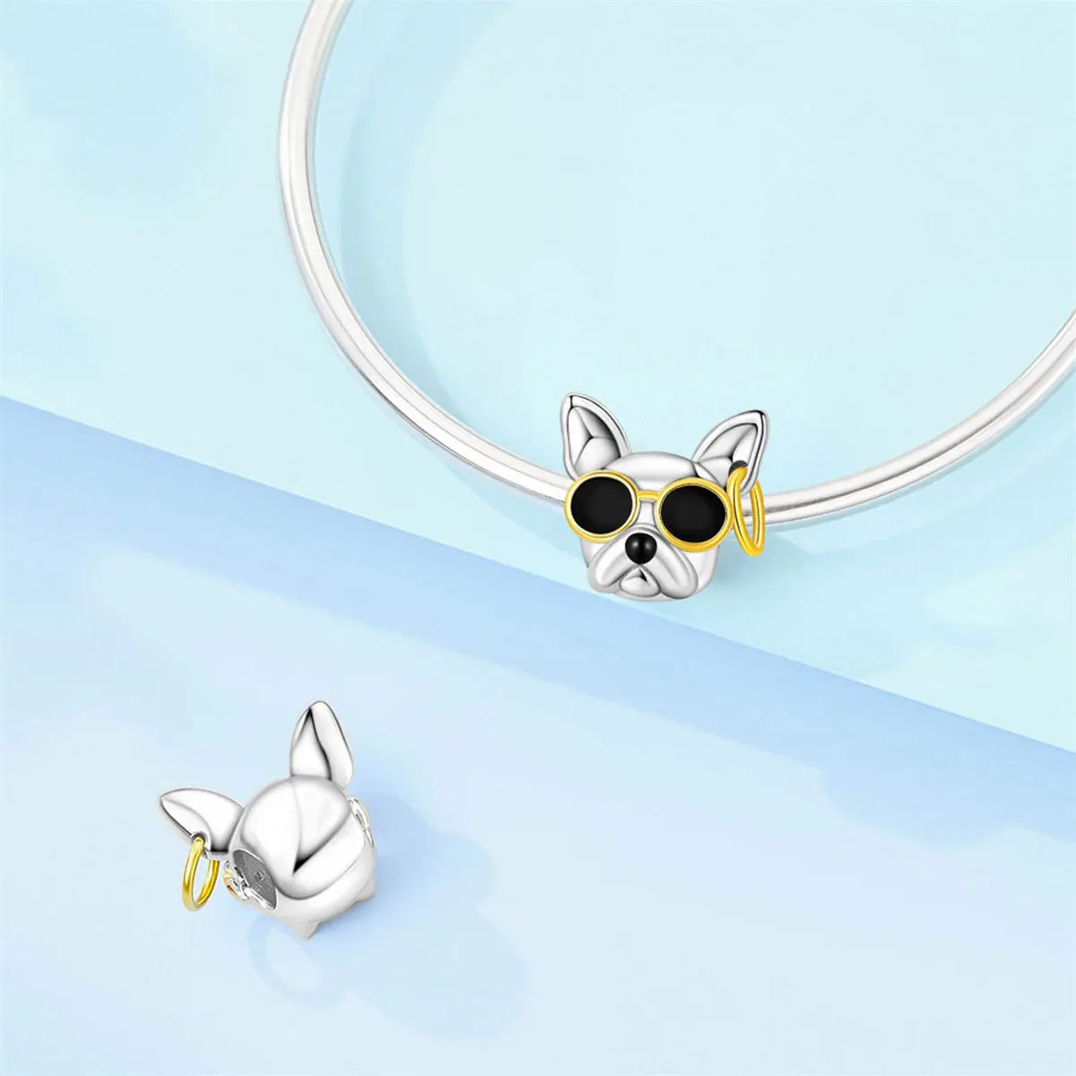 New cute pet cat and dog charm koala pendant beads DIY accessory necklace bracelet silver plated cross-border