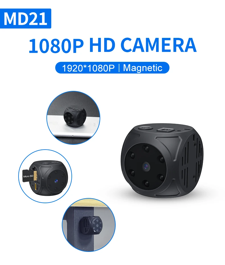 

Ультра мини-спортивная камера DV с магнитной ИК-камерой ночного видения 1080P, экшн-спортивная камера с обнаружением движения и повязкой