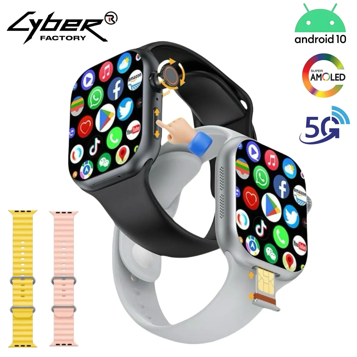 

S36 Smart Watch with Rotary Camera 2.29inch AMOLED Screen 490x580 Global Version Supports SIM Card WiFi GPS Video Calling