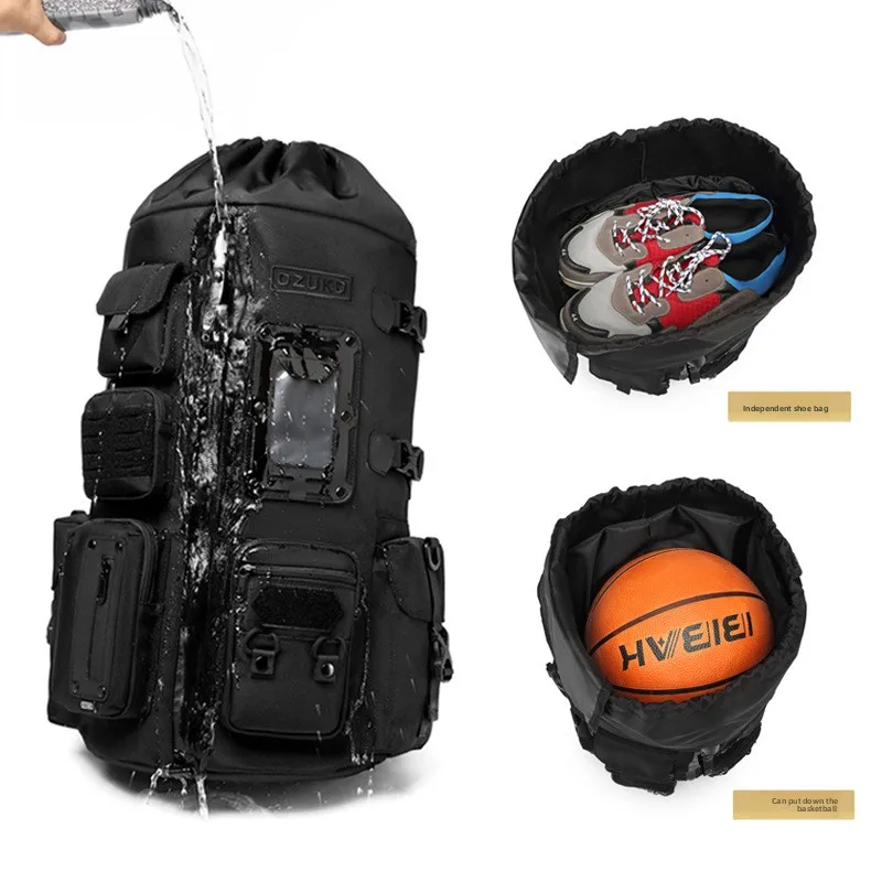 

Ozuko New Baskeall Bapa Multifunctional Sports Outdoor Waterproof Large Capaci Men's Casual Double oulder Bag