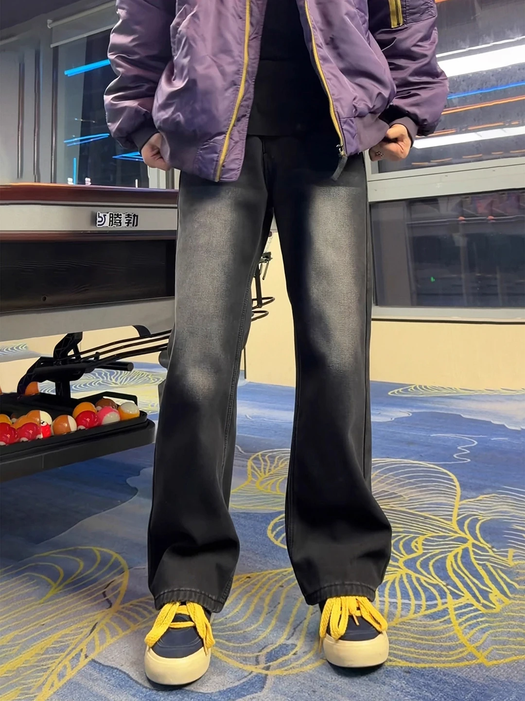 

Мужские прямые джинсы Waed Blaey, облегающие, в американском стиле, зимние, повседневные, удобные, из неэластичного денима