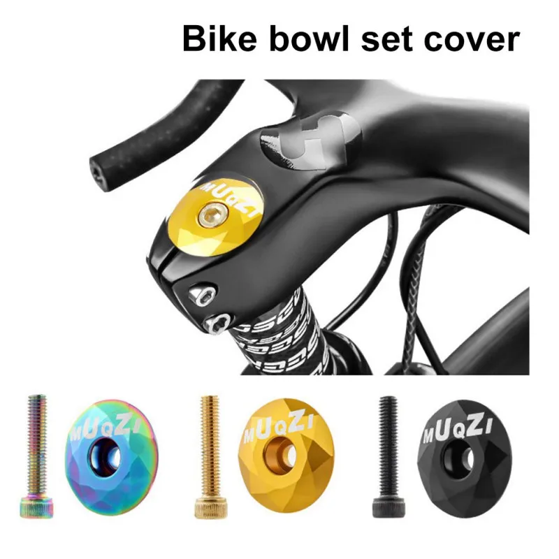 Cycling 1-1/8 inch Bike Stem Top Cap Bicycle Headset Cap Cover with Bolt Burnt Bike Tools Accessories for 28.6mm Fork Head