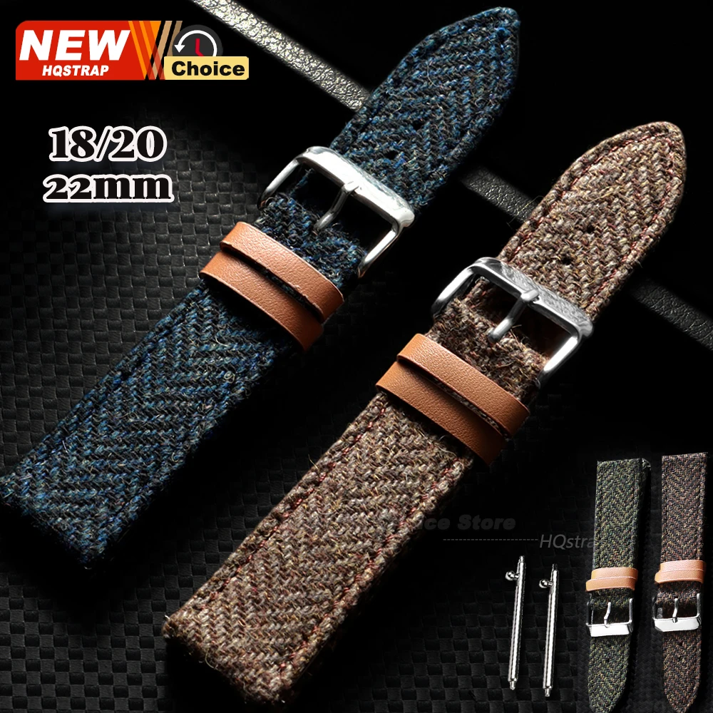 2026new Quick Release Nylon Watch Band 18mm 20mm 22mm Strap Smart Watch Bands Vintage Bracelet for Men Women Universal Wristband