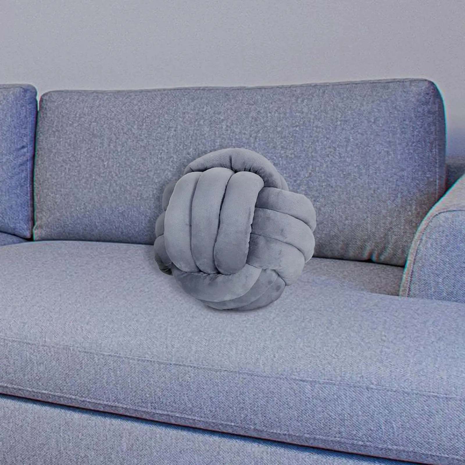 7.8inch Knot Ball Pillow Plush Throw Pillow Versatile Decorative Handmade Sofa Decoration for Kids Room Dark Gray Lightweight