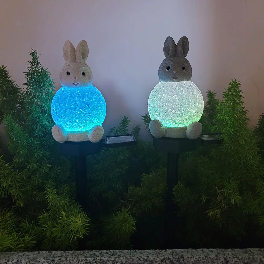 

Rabbit Shape Solar Garden Lights Polycrystalline Panel Fast Charging Color Changing Landscape Garden Decoration Outdoor Pathway