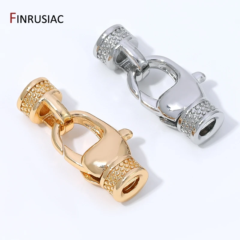 14K Gold Plated Brass Lobster Clasps Connector,Closure For Jewelery,Fastener End Clasps For DIY Bracelet Jewelry Making Supplies view 2