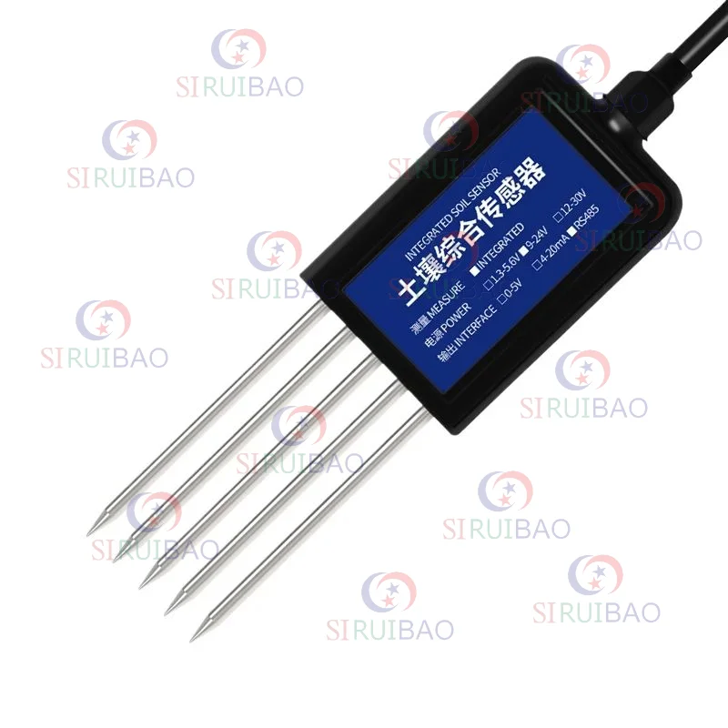 Soil Moisture Temperature Humidity RS485 Modbus Soil Sensor 7 in 1 Measure Soil Moisture Temperature Humidity EC PH NPK